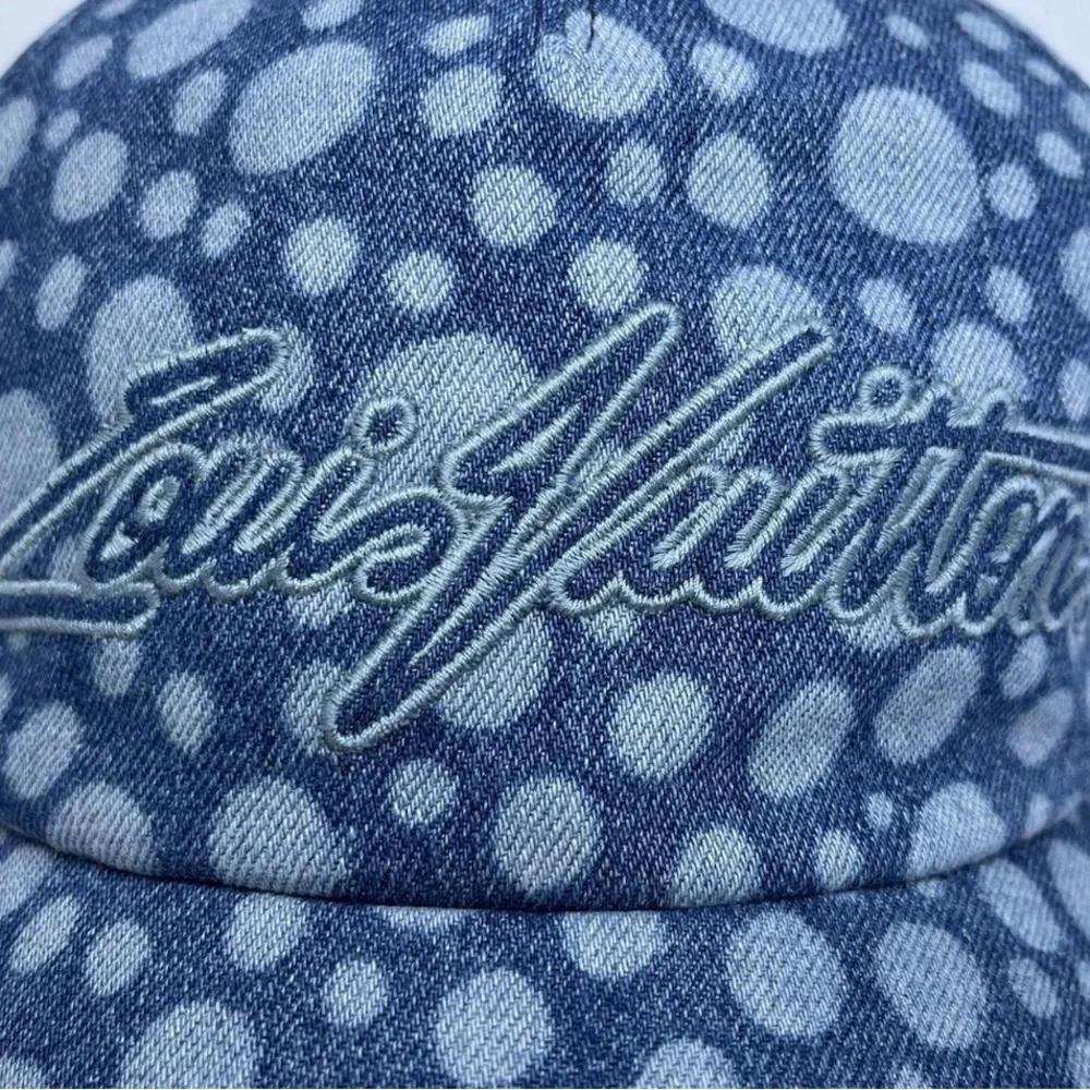 New Condition: Louis Vuitton x Yayoi Kusama Denim Cap with Dot Pattern - Picture 2 of 16